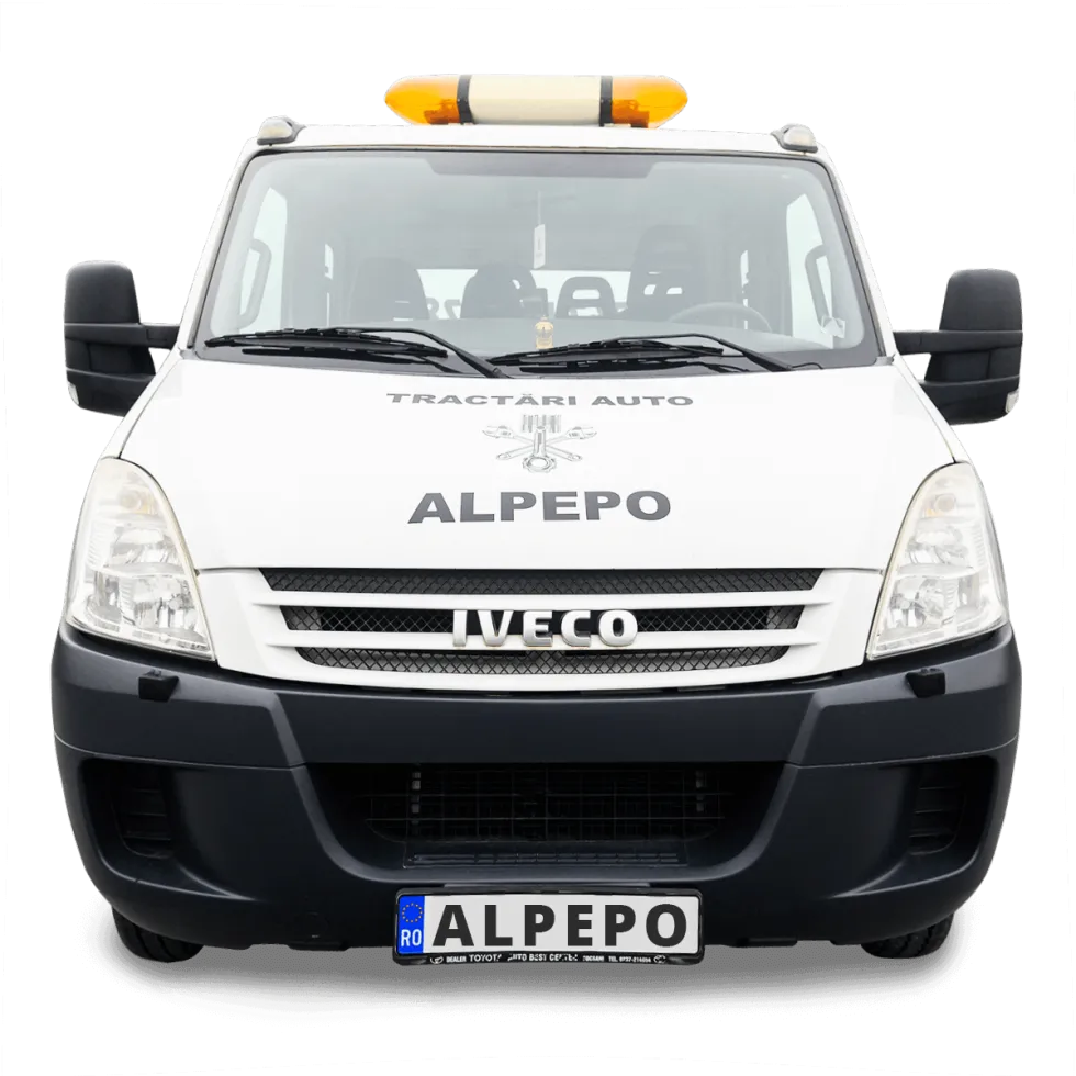 Autoutilitară de tractări auto ALPEPO, vedere din față